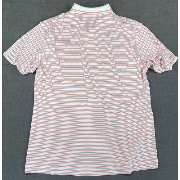 Cutter and Buck Polo Shirt Mens 2XL Red White Blue Striped Golf Americana DryTec - Picture 7 of 8